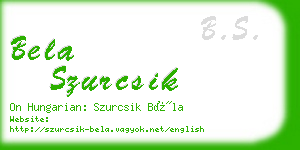 bela szurcsik business card